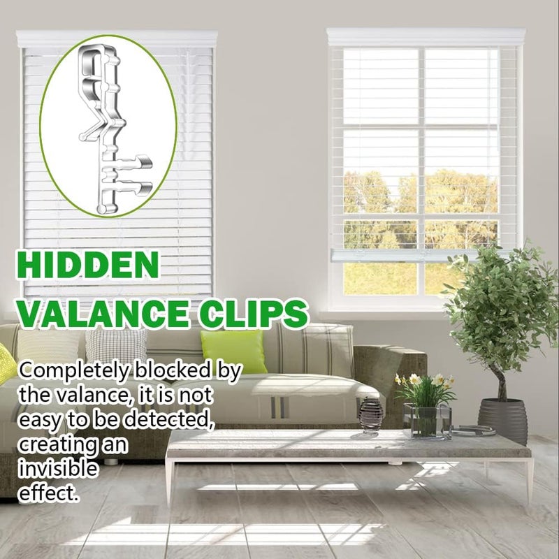 lofrcin Hidden Channel Valance Clips, 2-1/8inch Clear Plastic Valance Clips for The Valance with a Groove in The Back (24pcs) - Image 5